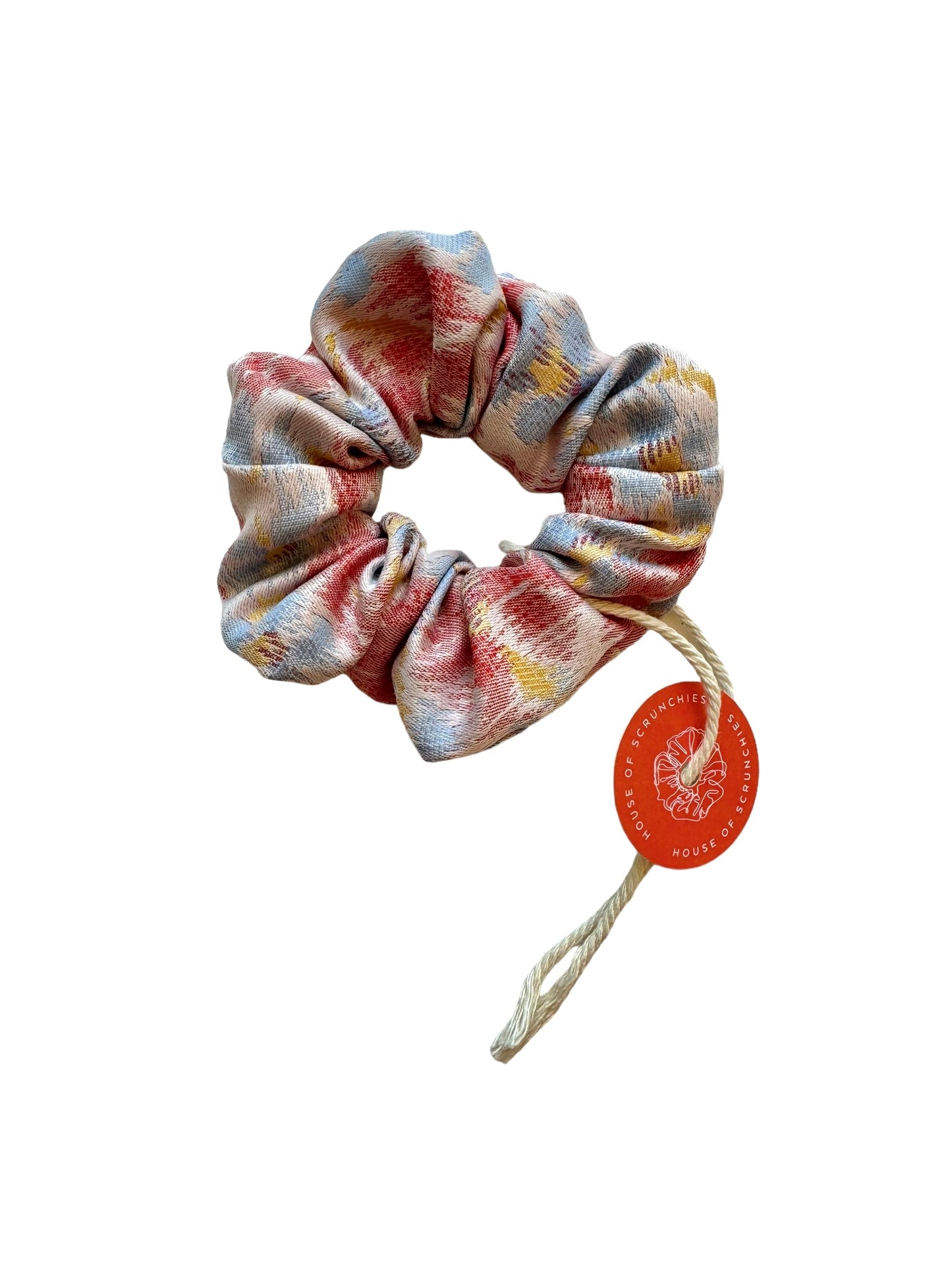 Scrunchie - Rot/ Blau Jacquard