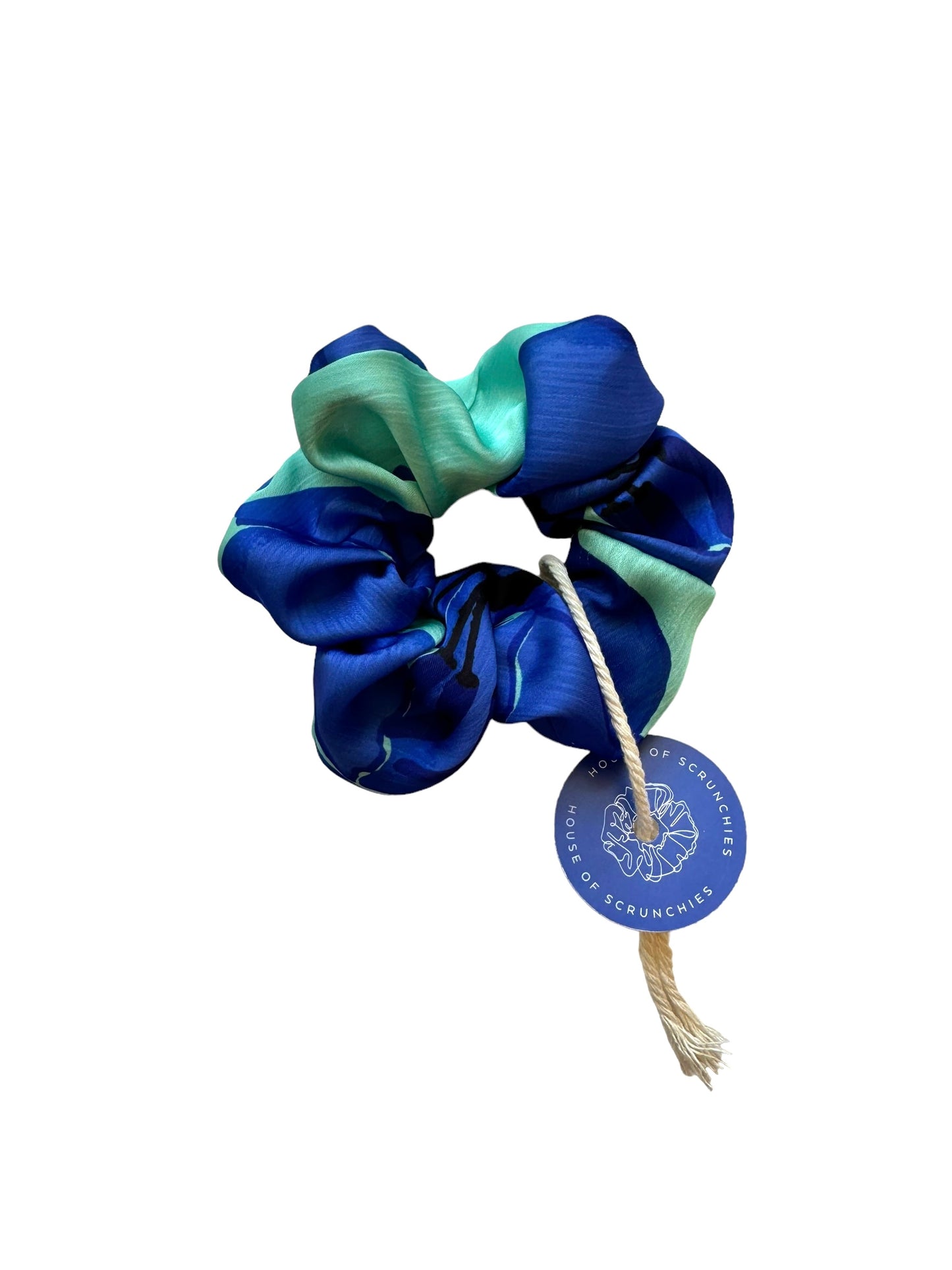 Scrunchie - Blau/ Türkis Blumen