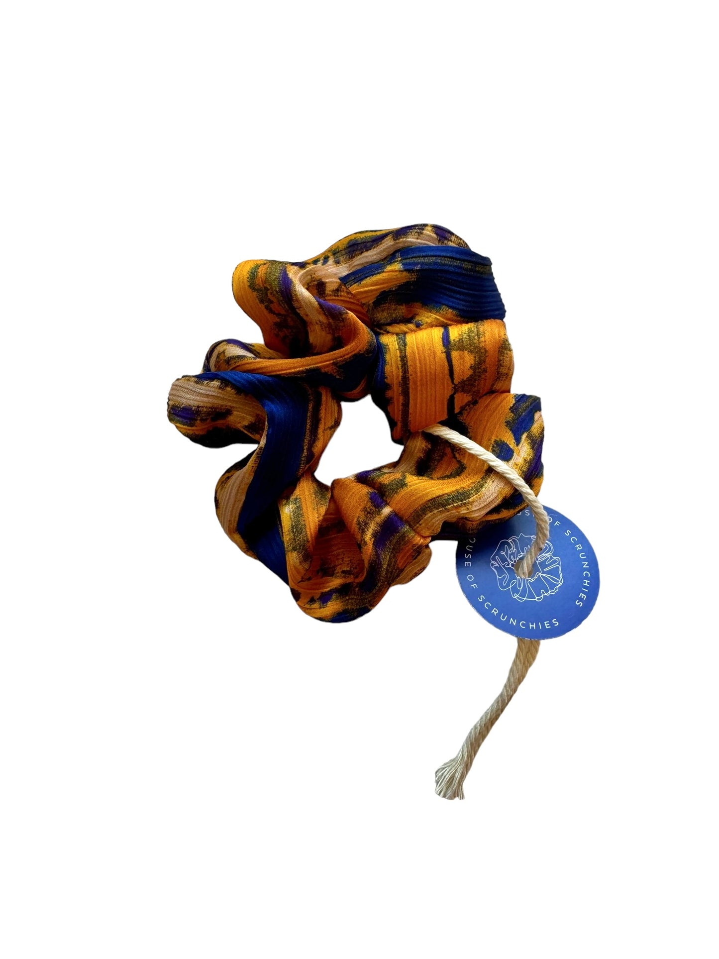 Scrunchie - Blau/ Gelb Batik 1