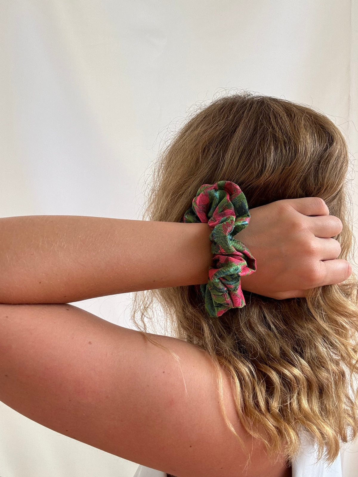 Scrunchie - Grün/ Pink Jacquard