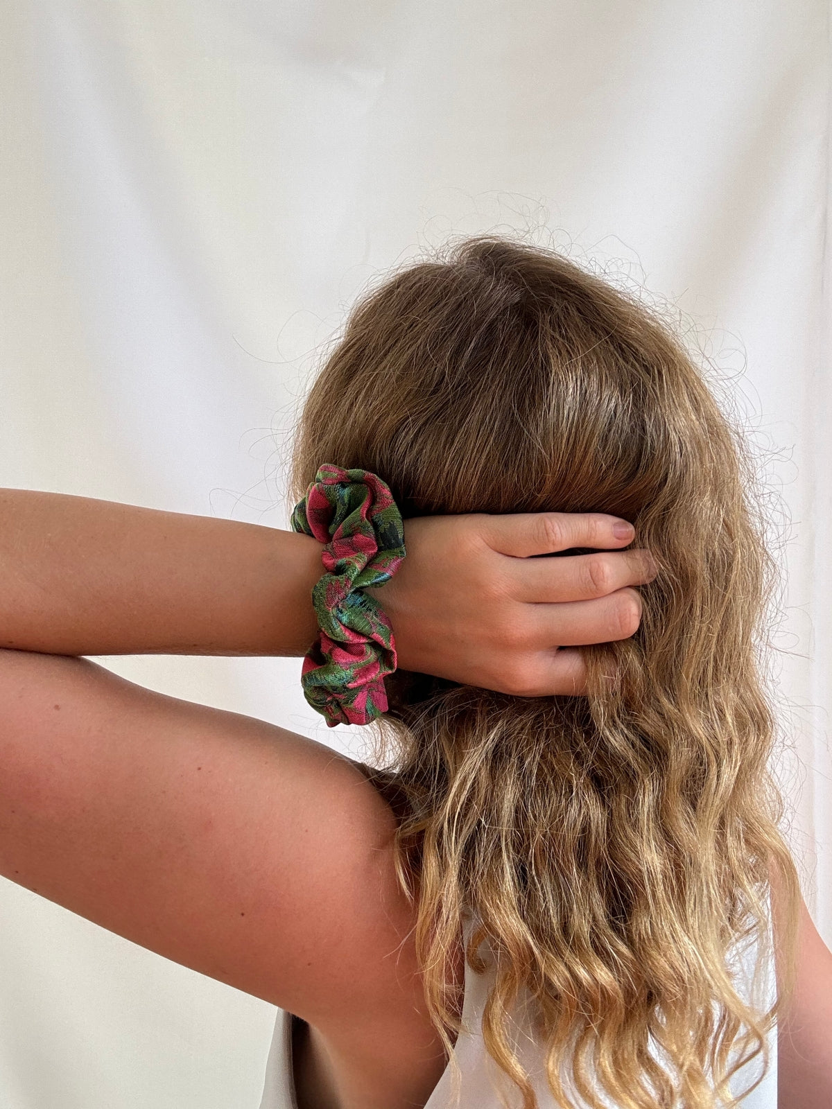 Scrunchie - Grün/ Pink Jacquard