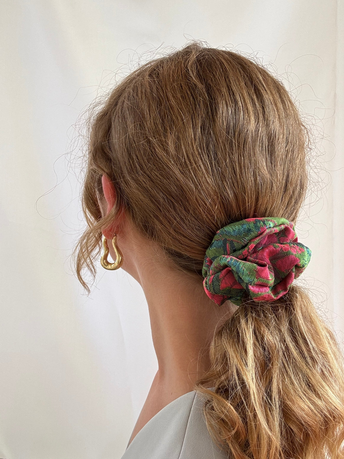 Scrunchie - Grün/ Pink Jacquard