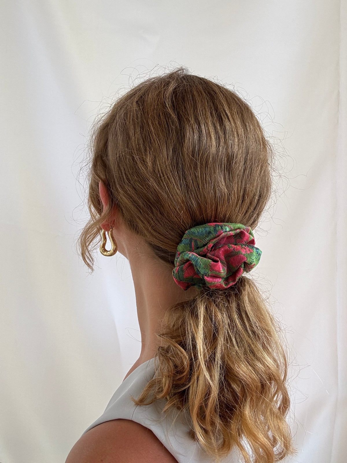 Scrunchie - Grün/ Pink Jacquard