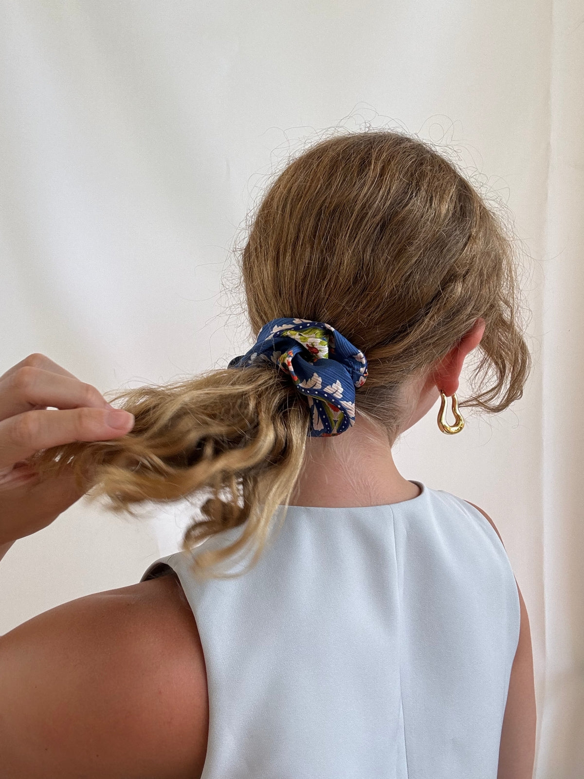 Scrunchie - Blau Ornamental