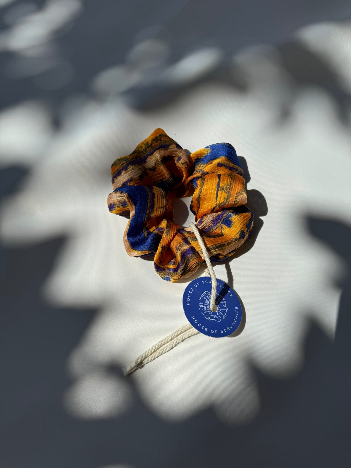 Scrunchie - Blau/ Gelb Batik 1