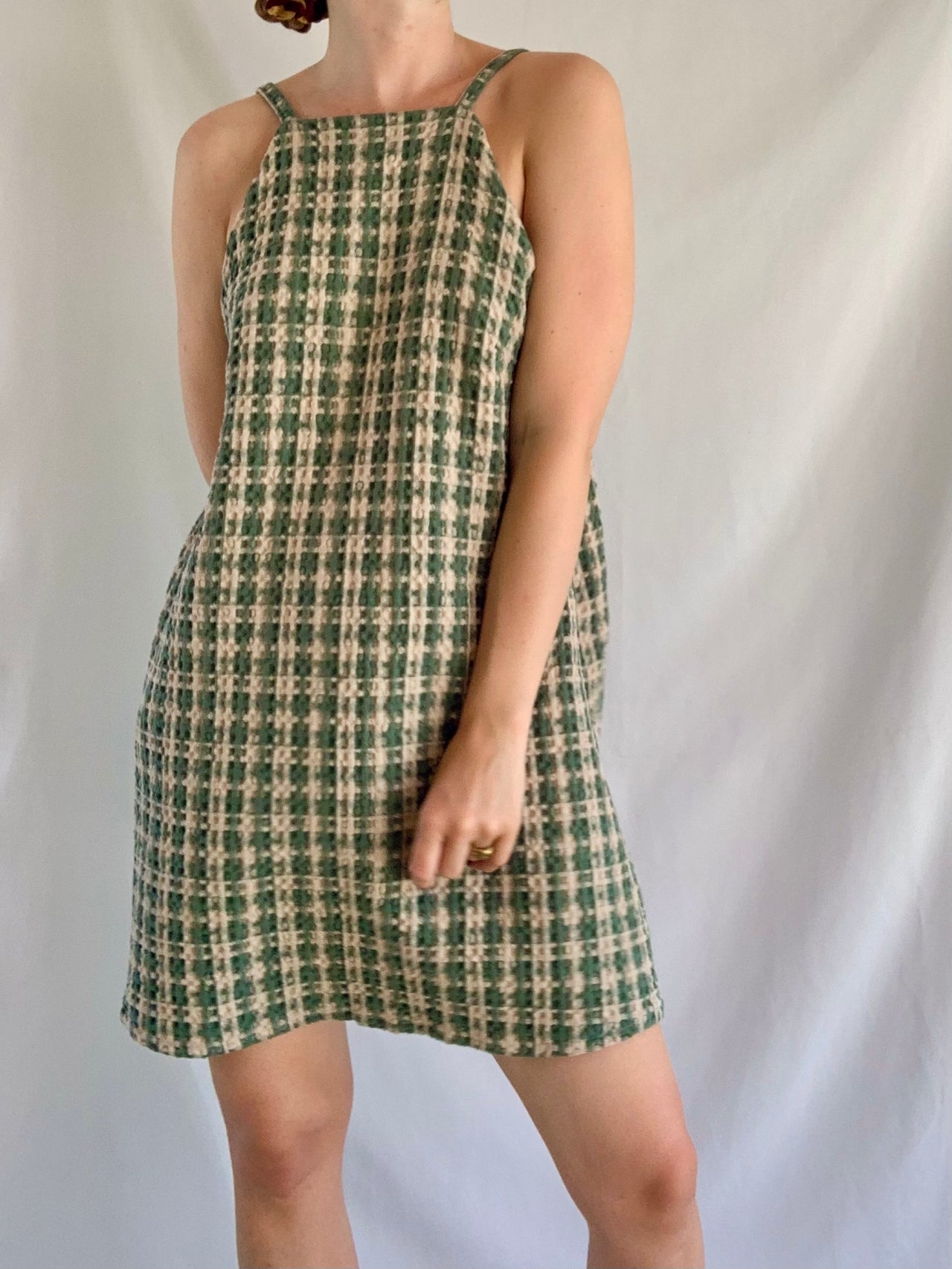 Summer Dress - Olive Check